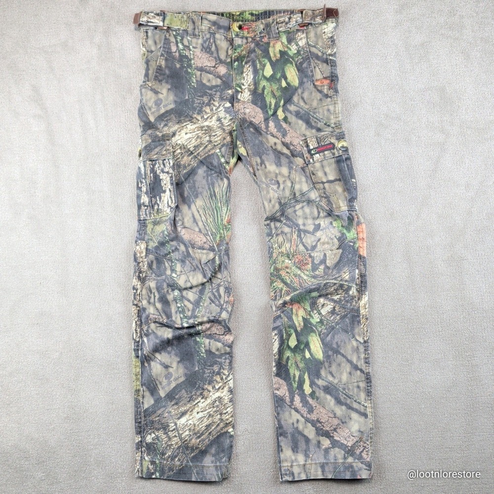 Mossy Oak Cargo Pants Camo Gorpcore Streetwear Utility Forest Green Brown Kids L — photo 2
